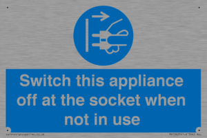 Switch this appliance off at the socket when not in use